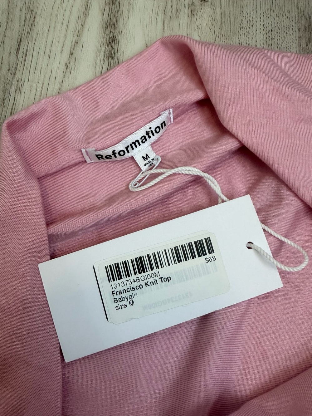 Reformation Francisco Knit Asymmetrical Top Pink Size M - Picture 6 of 6